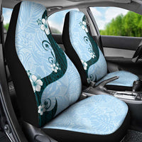 Polynesia Hibiscus Car Seat Cover Sky Blue Curve Motif - Polynesian Pride