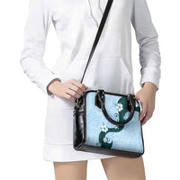 Polynesia Hibiscus Shoulder Handbag Sky Blue Curve Motif - Polynesian Pride