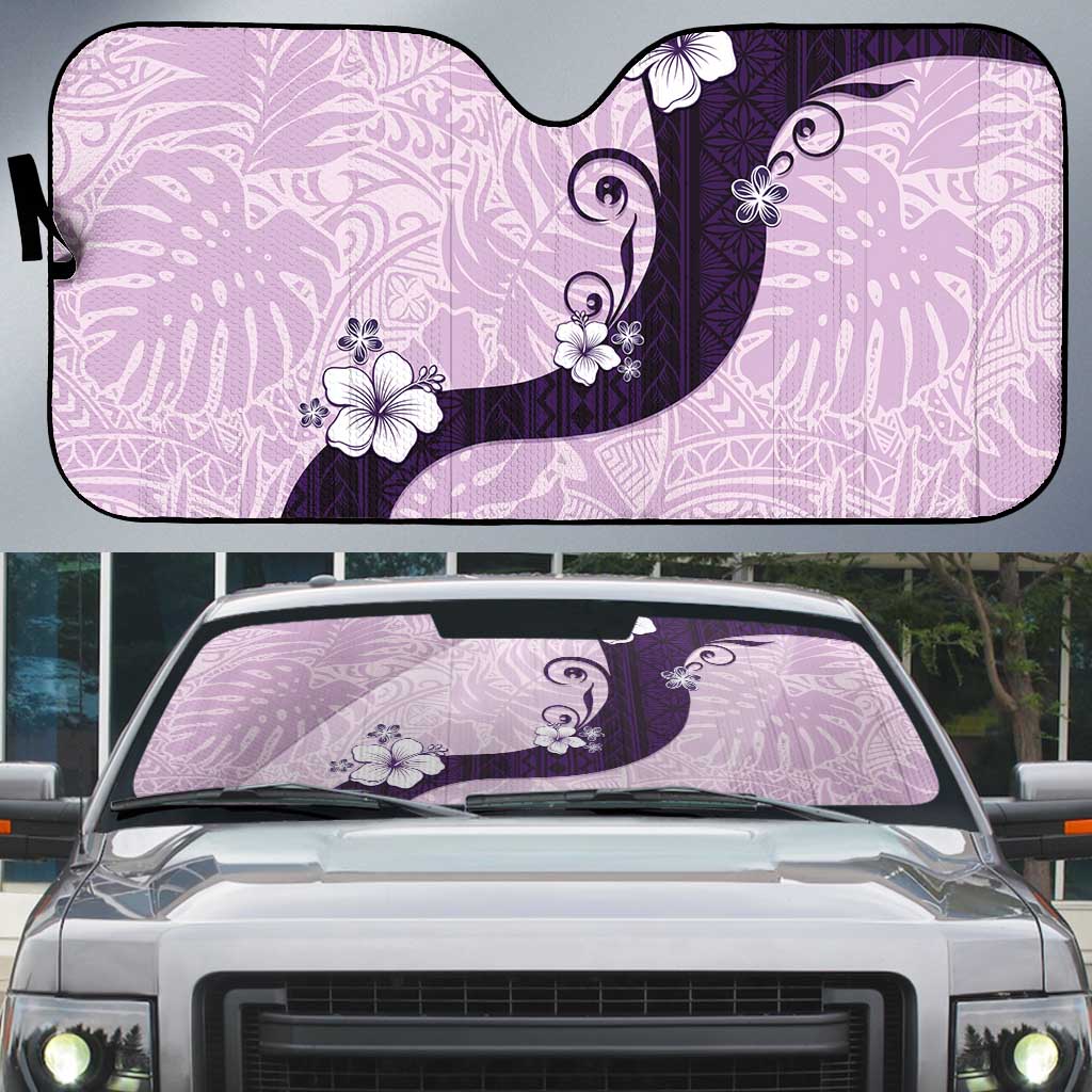 Polynesia Hibiscus Auto Sun Shade Thistle Curve Motif - Polynesian Pride