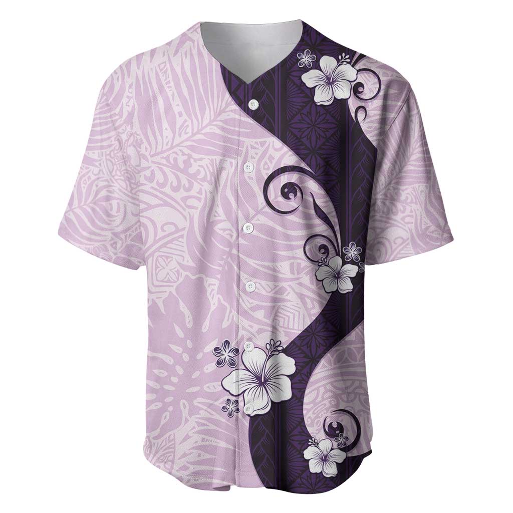 Polynesia Hibiscus Baseball Jersey Thistle Curve Motif - Polynesian Pride