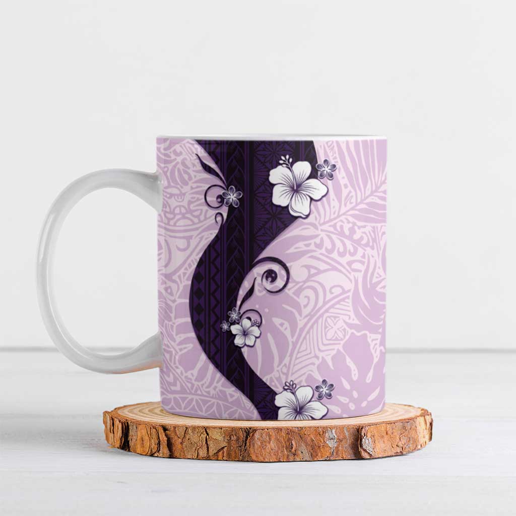 Polynesia Hibiscus Ceramic Mug Thistle Curve Motif - Polynesian Pride