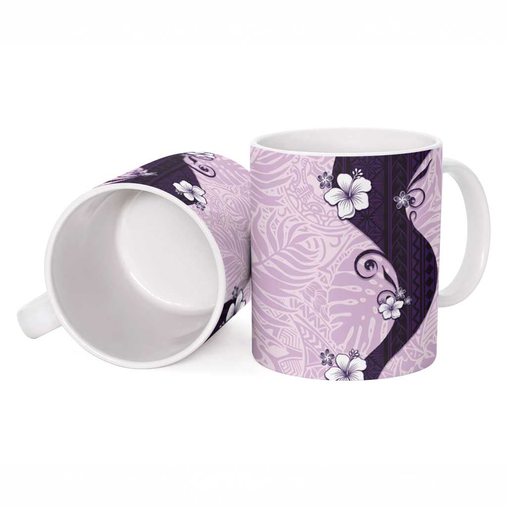 Polynesia Hibiscus Ceramic Mug Thistle Curve Motif - Polynesian Pride