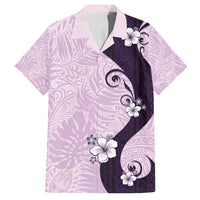 Polynesia Hibiscus Family Matching Off Shoulder Short Dress and Hawaiian Shirt Thistle Curve Motif - Polynesian Pride