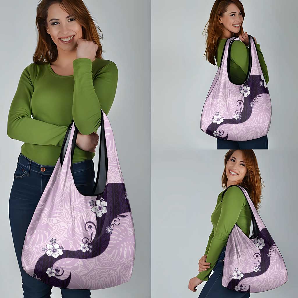 Polynesia Hibiscus Grocery Bag Thistle Curve Motif - Polynesian Pride