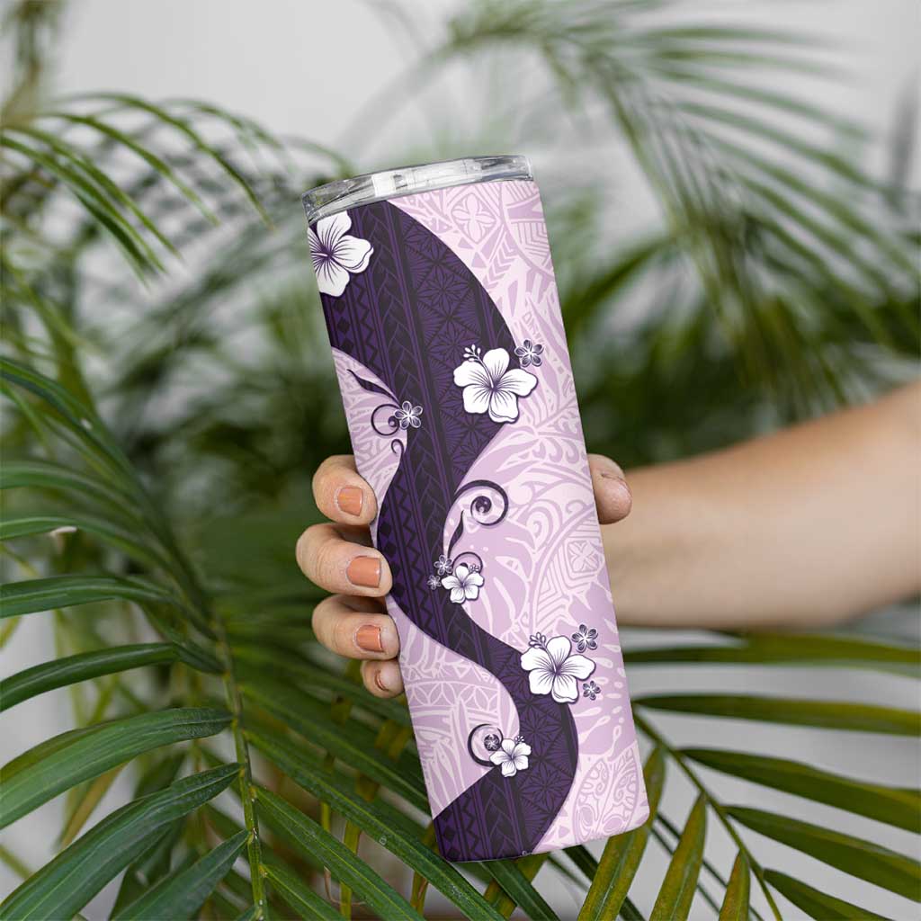 Polynesia Hibiscus Skinny Tumbler Thistle Curve Motif - Polynesian Pride