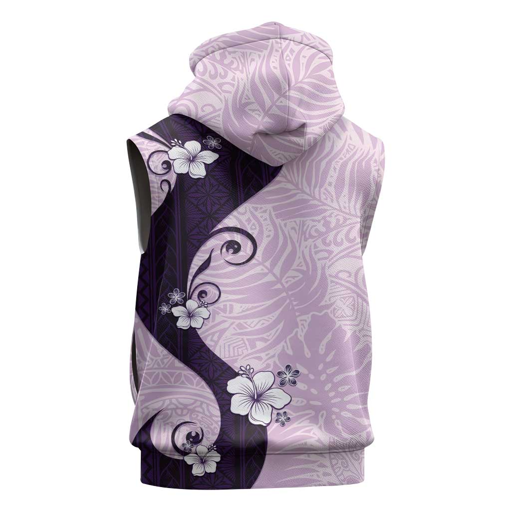 Polynesia Hibiscus Sleeveless Hoodie Thistle Curve Motif LT05 - Polynesian Pride