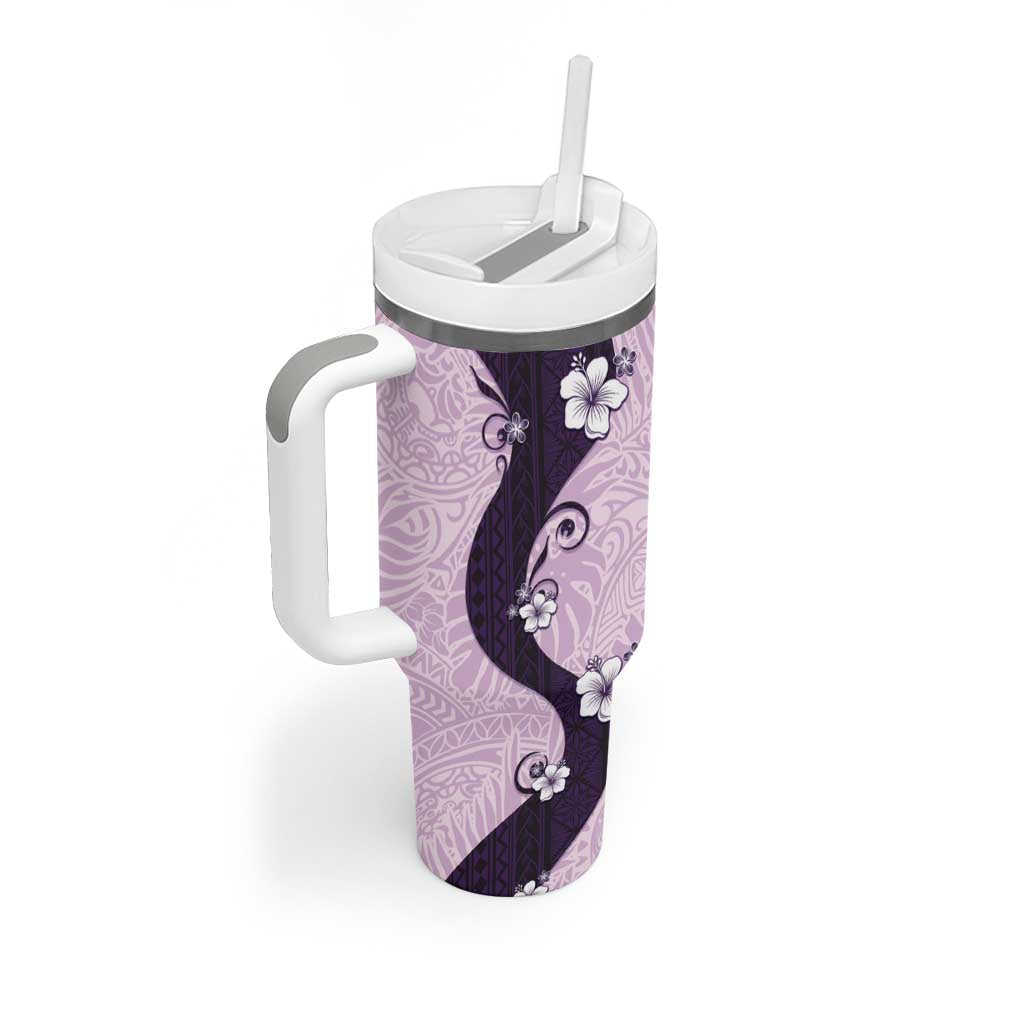 Polynesia Hibiscus Tumbler With Handle Thistle Curve Motif - Polynesian Pride