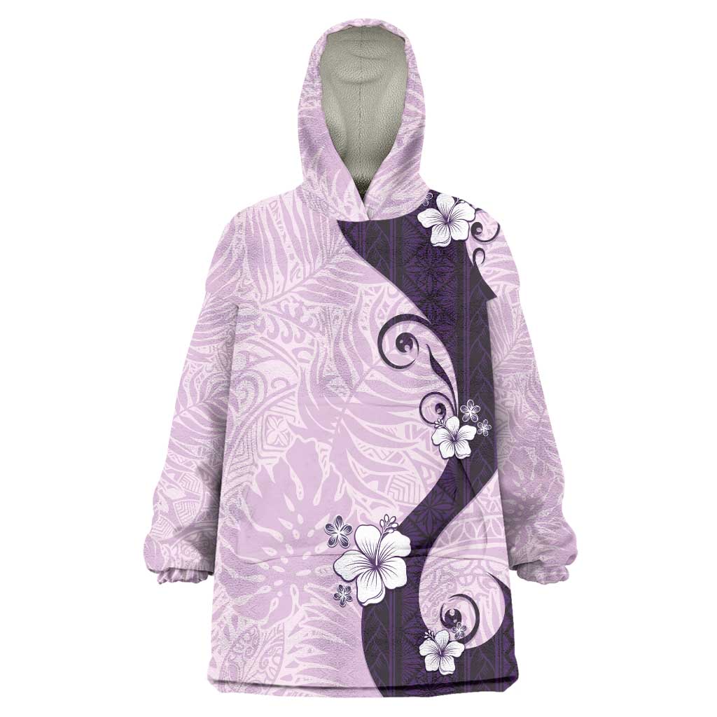 Polynesia Hibiscus Wearable Blanket Hoodie Thistle Curve Motif - Polynesian Pride