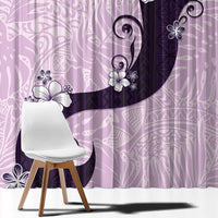 Polynesia Hibiscus Window Curtain Thistle Curve Motif - Polynesian Pride