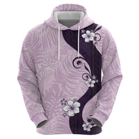 Polynesia Hibiscus Zip Hoodie Thistle Curve Motif - Polynesian Pride