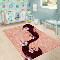 Polynesia Hibiscus Area Rug Rose Bud Curve Motif - Polynesian Pride