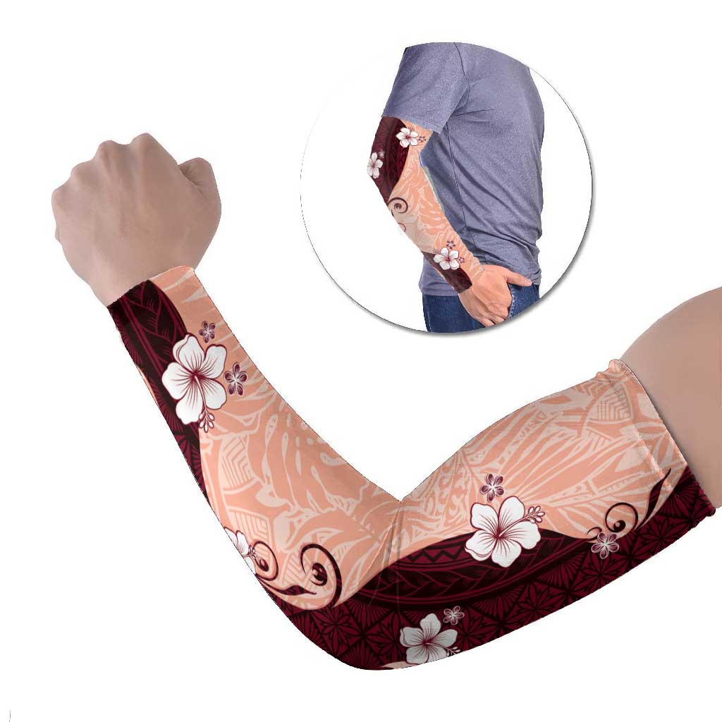Polynesia Hibiscus Arm Sleeves Rose Bud Curve Motif - Polynesian Pride