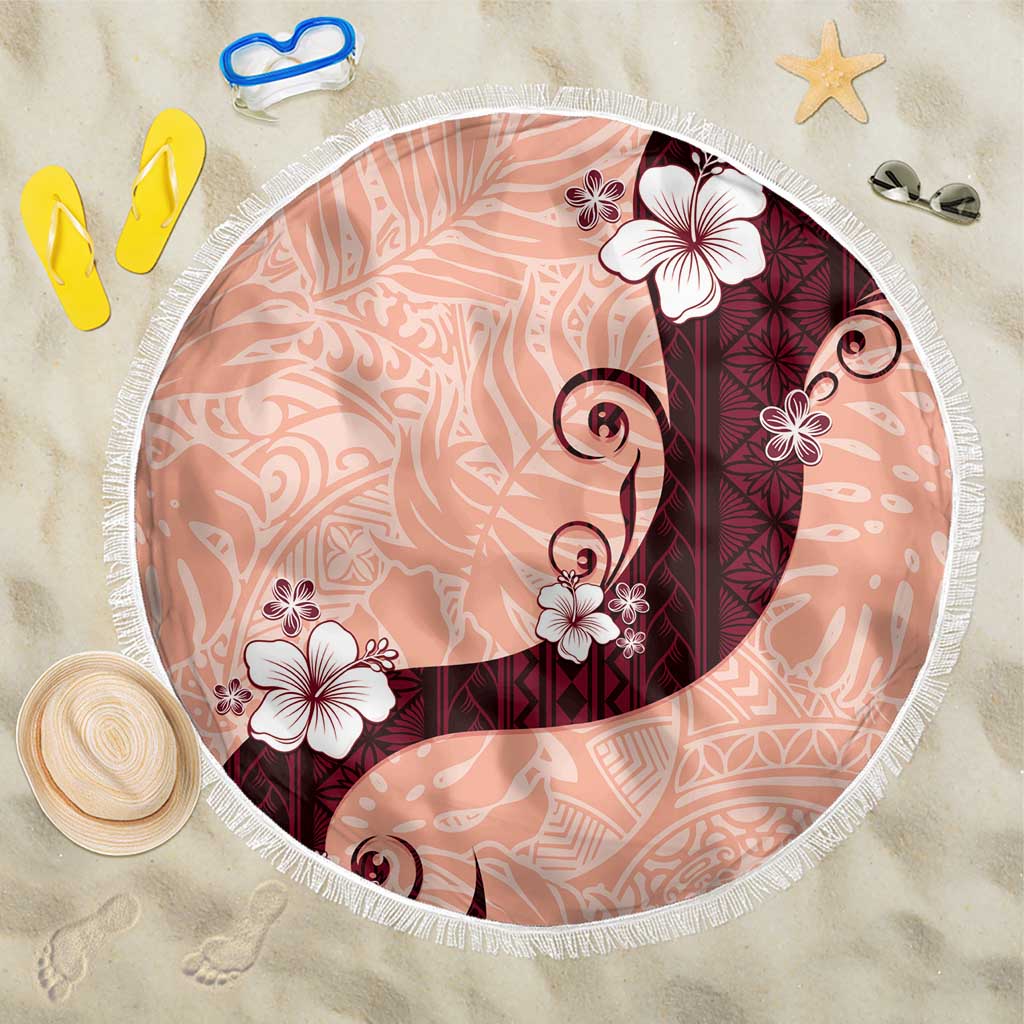 Polynesia Hibiscus Beach Blanket Rose Bud Curve Motif - Polynesian Pride