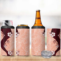 Polynesia Hibiscus 4 in 1 Can Cooler Tumbler Rose Bud Curve Motif - Polynesian Pride