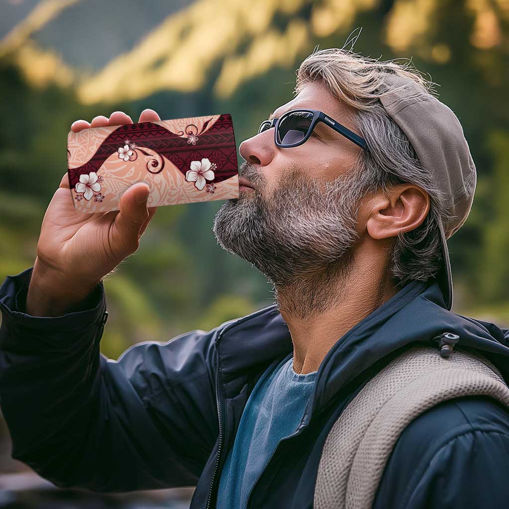 Polynesia Hibiscus 4 in 1 Can Cooler Tumbler Rose Bud Curve Motif - Polynesian Pride