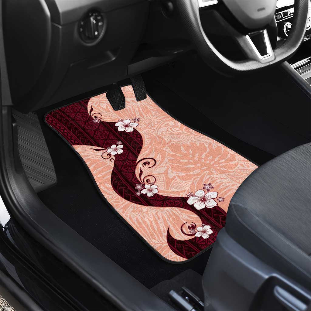 Polynesia Hibiscus Car Mats Rose Bud Curve Motif - Polynesian Pride