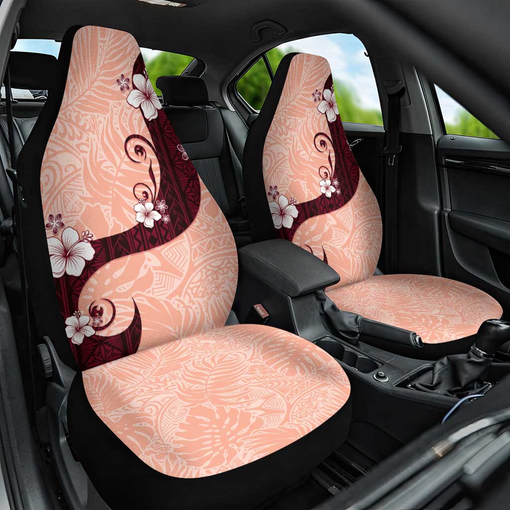 Polynesia Hibiscus Car Seat Cover Rose Bud Curve Motif - Polynesian Pride