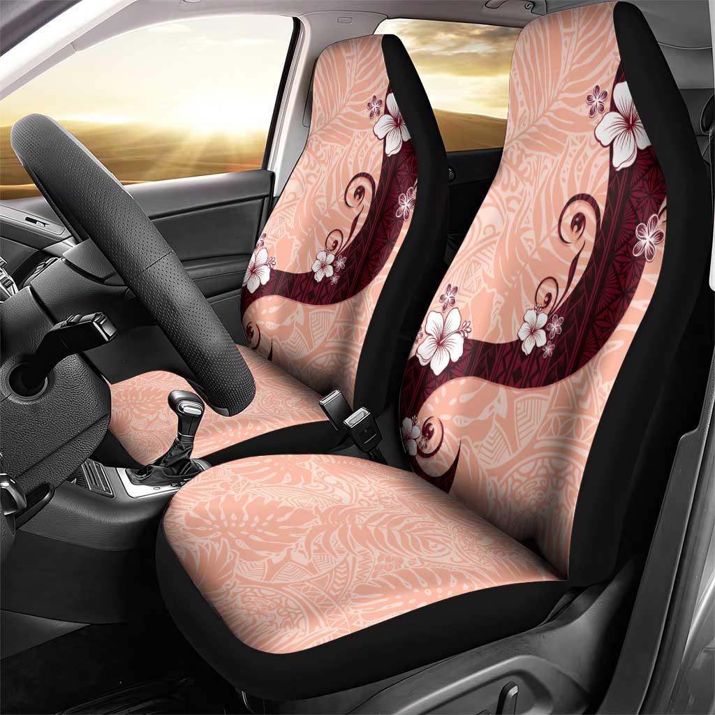 Polynesia Hibiscus Car Seat Cover Rose Bud Curve Motif - Polynesian Pride