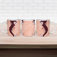 Polynesia Hibiscus Ceramic Mug Rose Bud Curve Motif - Polynesian Pride
