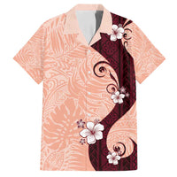 Polynesia Hibiscus Family Matching Long Sleeve Bodycon Dress and Hawaiian Shirt Rose Bud Curve Motif - Polynesian Pride