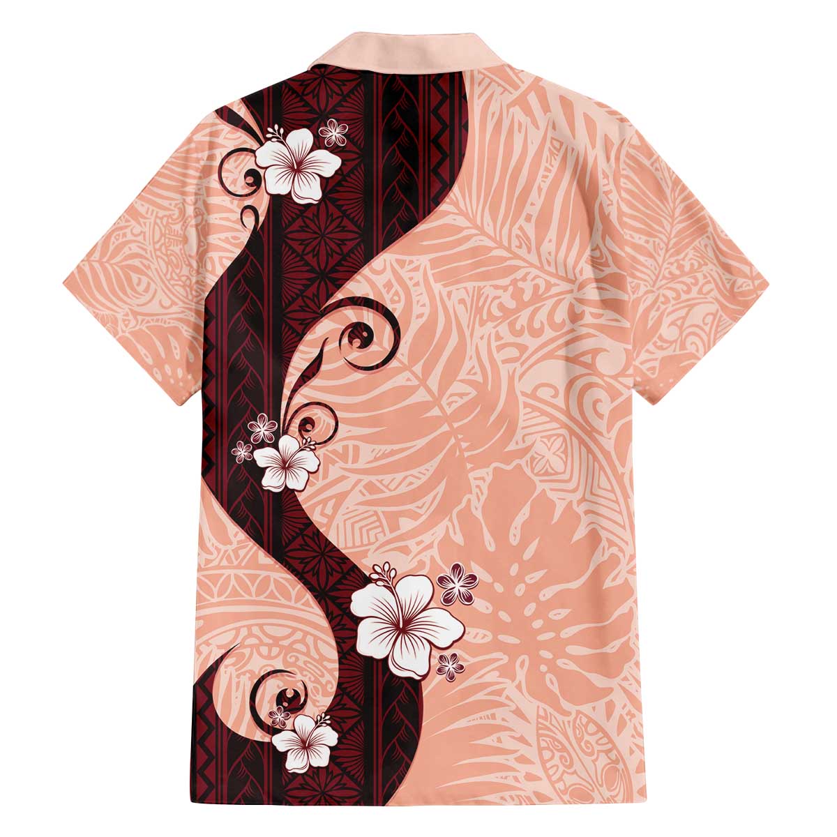 Polynesia Hibiscus Family Matching Off The Shoulder Long Sleeve Dress and Hawaiian Shirt Rose Bud Curve Motif - Polynesian Pride