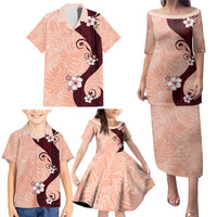 Polynesia Hibiscus Family Matching Puletasi and Hawaiian Shirt Rose Bud Curve Motif - Polynesian Pride