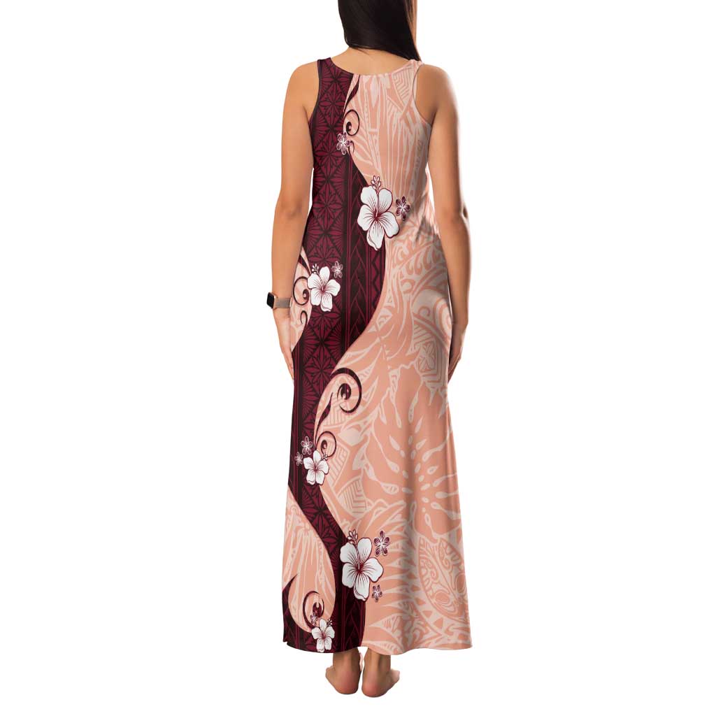 Polynesia Hibiscus Family Matching Tank Maxi Dress and Hawaiian Shirt Rose Bud Curve Motif - Polynesian Pride