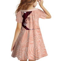 Polynesia Hibiscus Kid Short Sleeve Dress Rose Bud Curve Motif LT05 - Polynesian Pride