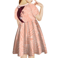 Polynesia Hibiscus Kid Short Sleeve Dress Rose Bud Curve Motif LT05 - Polynesian Pride