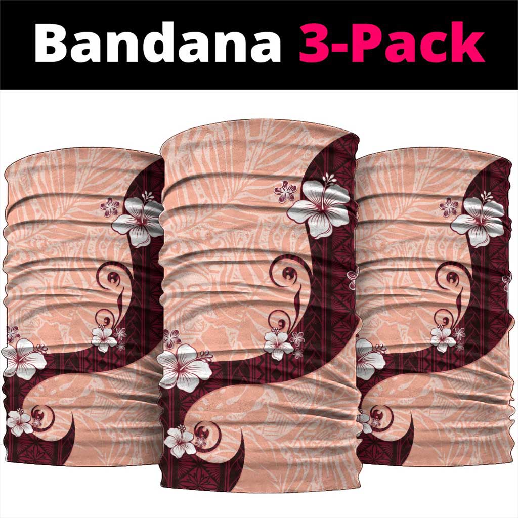 Polynesia Hibiscus Neck Gaiter Rose Bud Curve Motif - Polynesian Pride