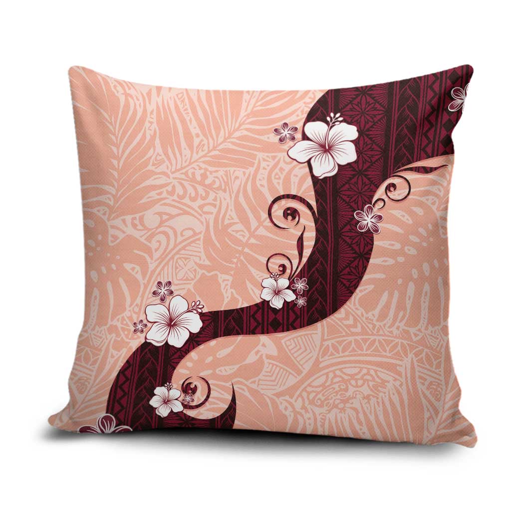 Polynesia Hibiscus Pillow Cover Rose Bud Curve Motif - Polynesian Pride