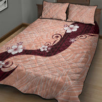 Polynesia Hibiscus Quilt Bed Set Rose Bud Curve Motif - Polynesian Pride