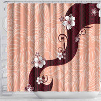 Polynesia Hibiscus Shower Curtain Rose Bud Curve Motif - Polynesian Pride
