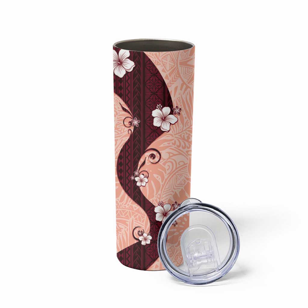 Polynesia Hibiscus Skinny Tumbler Rose Bud Curve Motif - Polynesian Pride
