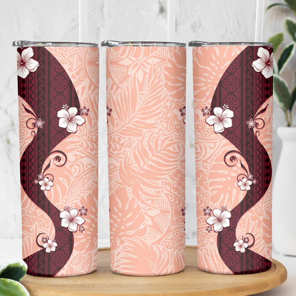 Polynesia Hibiscus Skinny Tumbler Rose Bud Curve Motif - Polynesian Pride