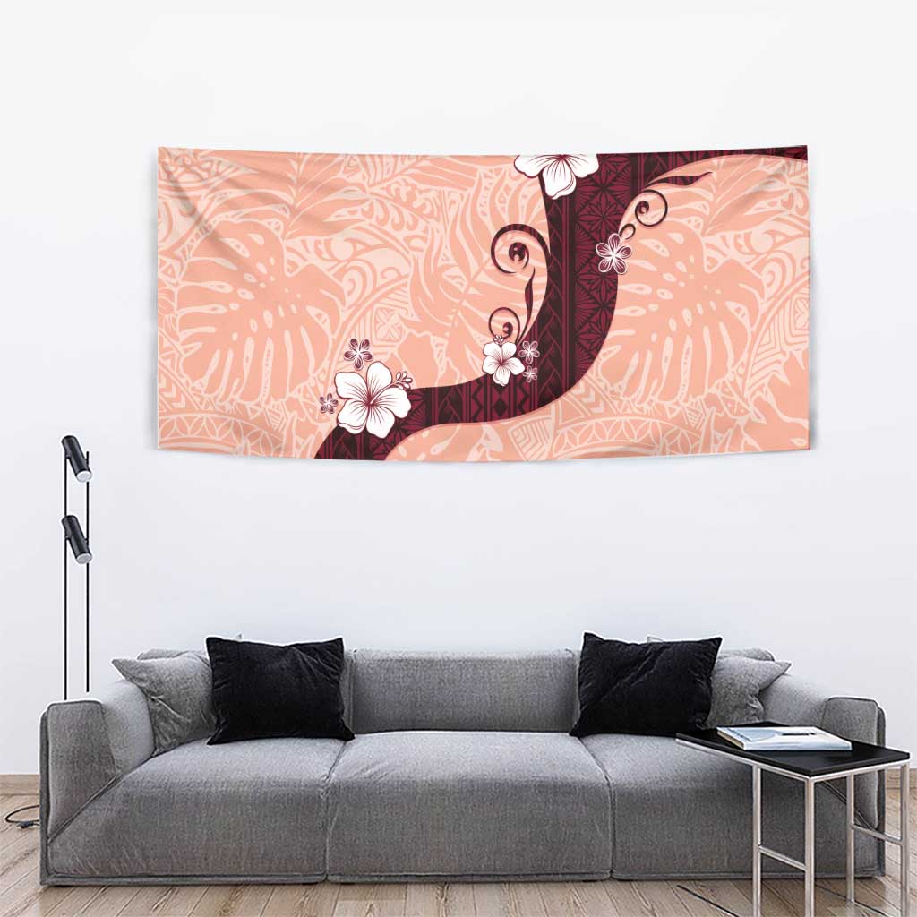 Polynesia Hibiscus Tapestry Rose Bud Curve Motif - Polynesian Pride