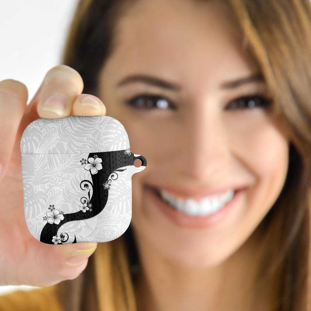 Polynesia Hibiscus AirPods Case White Curve Motif - Polynesian Pride