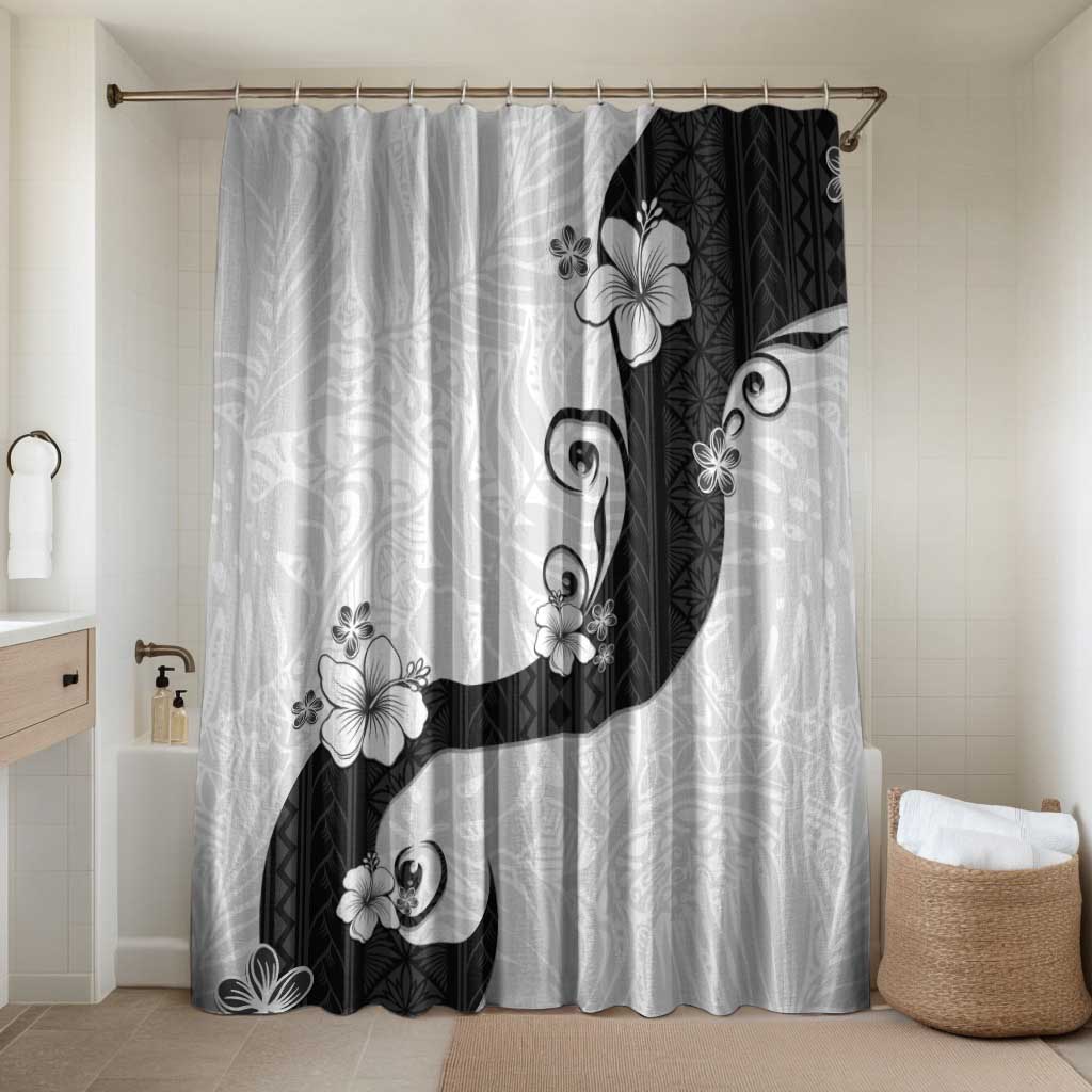 Polynesia Hibiscus Bathroom Set White Curve Motif - Polynesian Pride