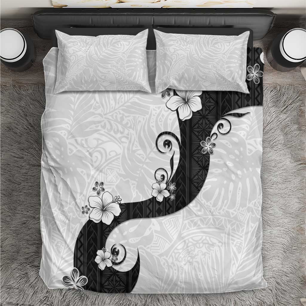 Polynesia Hibiscus Bedding Set White Curve Motif - Polynesian Pride