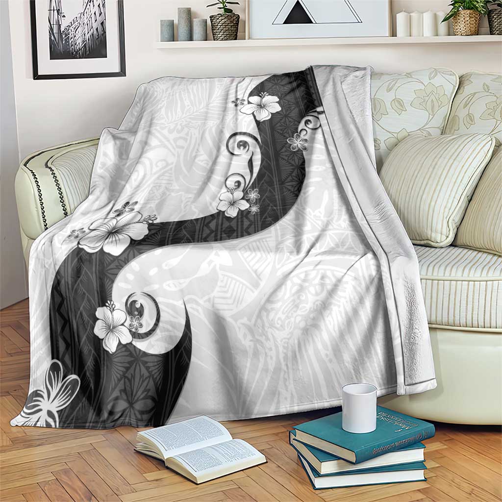 Polynesia Hibiscus Blanket White Curve Motif - Polynesian Pride