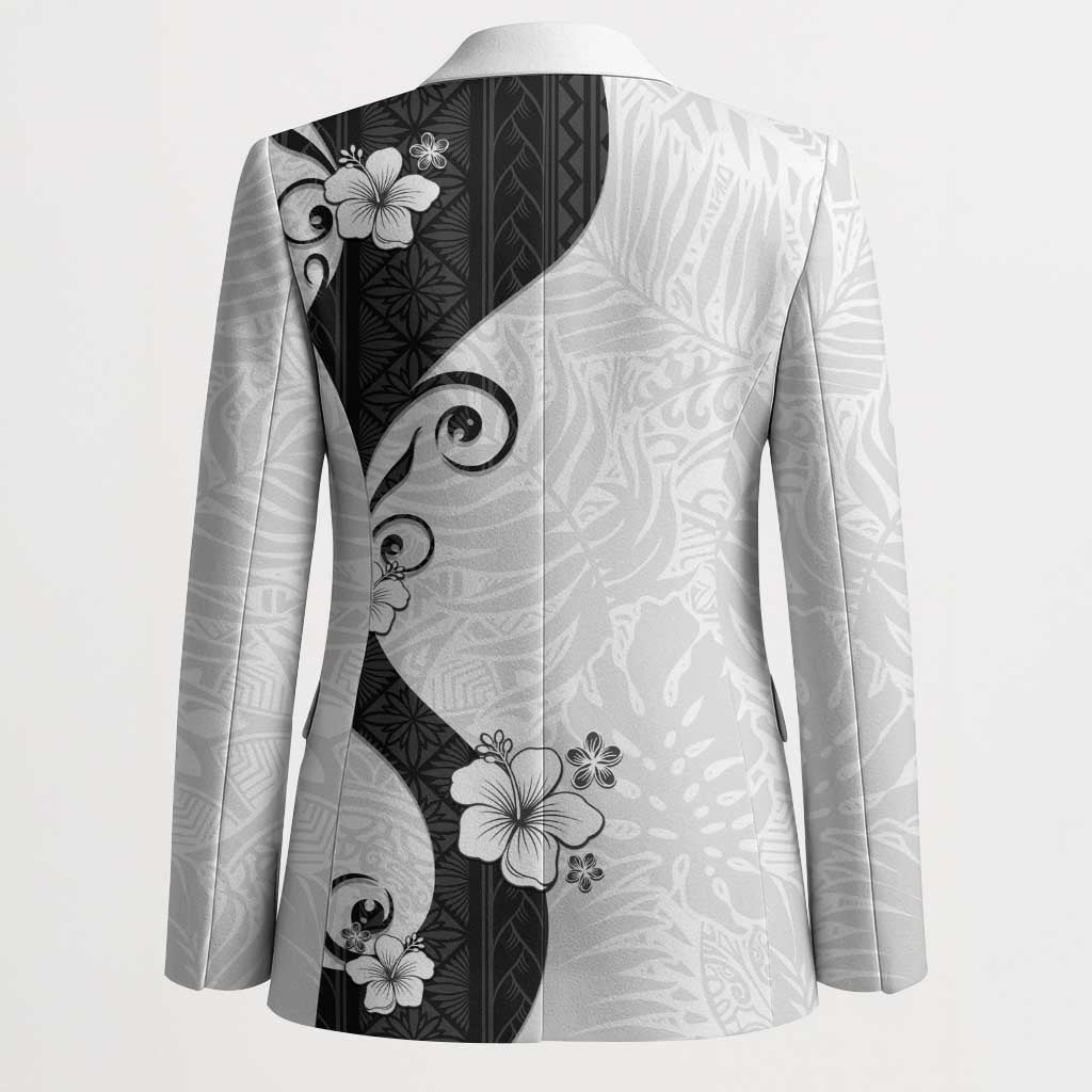 Polynesia Hibiscus Blazer White Curve Motif - Polynesian Pride