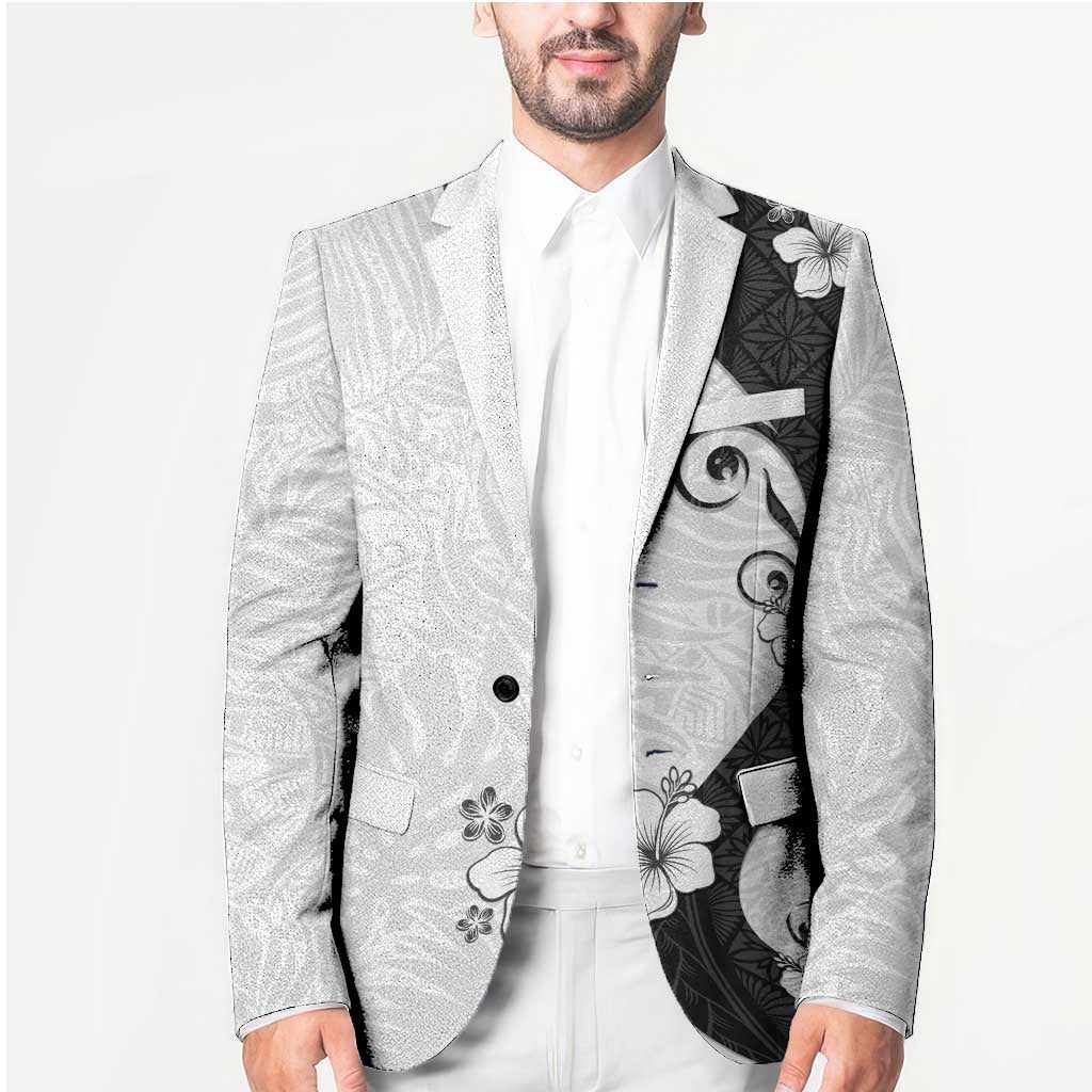 Polynesia Hibiscus Blazer White Curve Motif - Polynesian Pride