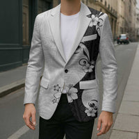 Polynesia Hibiscus Blazer White Curve Motif - Polynesian Pride