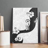 Polynesia Hibiscus Canvas Wall Art White Curve Motif - Polynesian Pride
