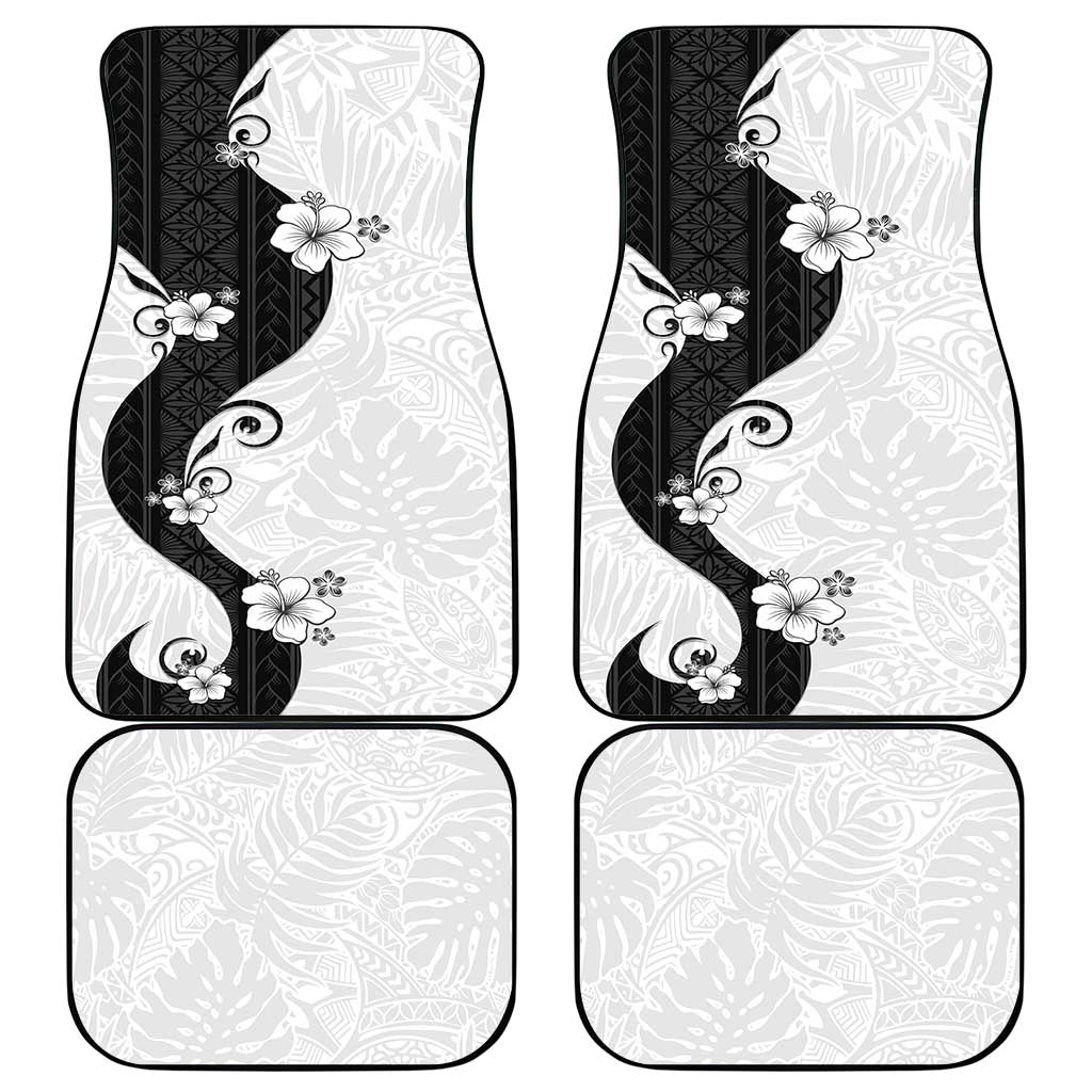 Polynesia Hibiscus Car Mats White Curve Motif - Polynesian Pride