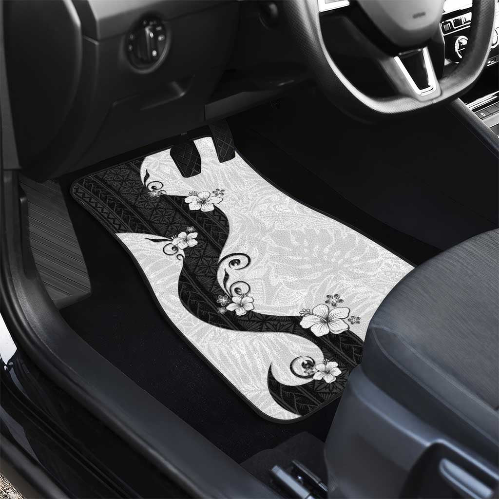 Polynesia Hibiscus Car Mats White Curve Motif - Polynesian Pride