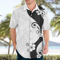 Polynesia Hibiscus Hawaiian Shirt White Curve Motif - Polynesian Pride