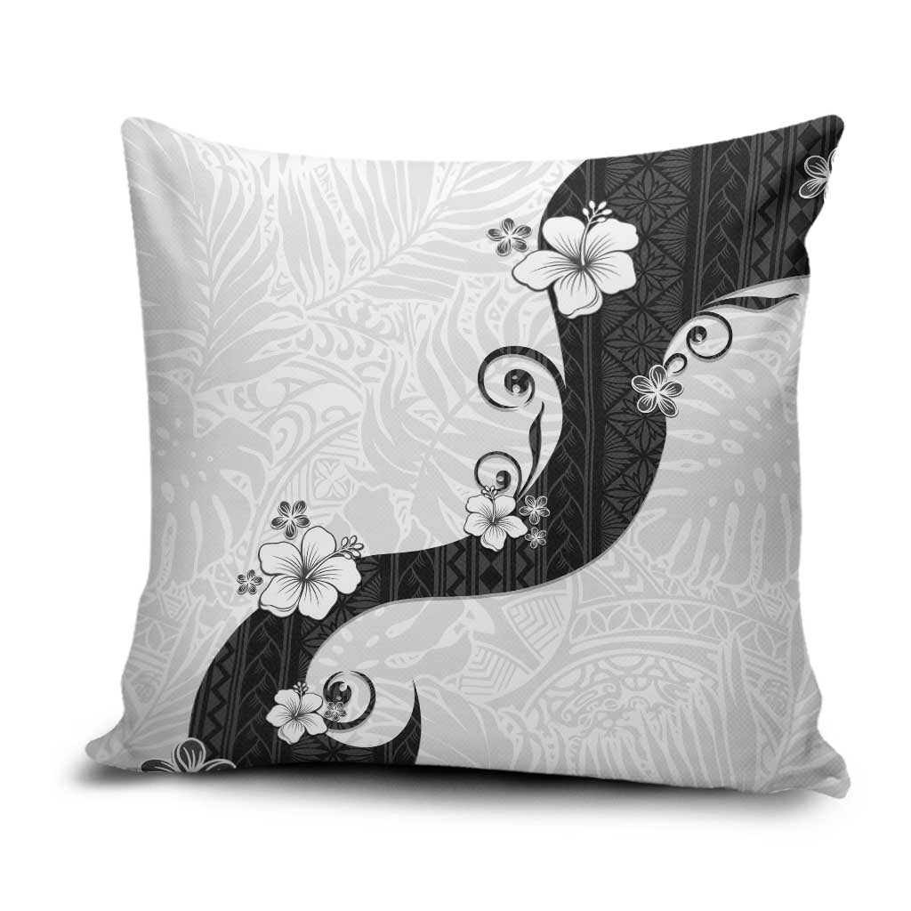 Polynesia Hibiscus Pillow Cover White Curve Motif - Polynesian Pride