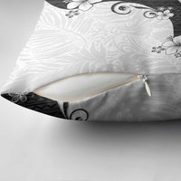 Polynesia Hibiscus Pillow Cover White Curve Motif - Polynesian Pride