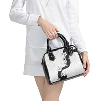 Polynesia Hibiscus Shoulder Handbag White Curve Motif - Polynesian Pride